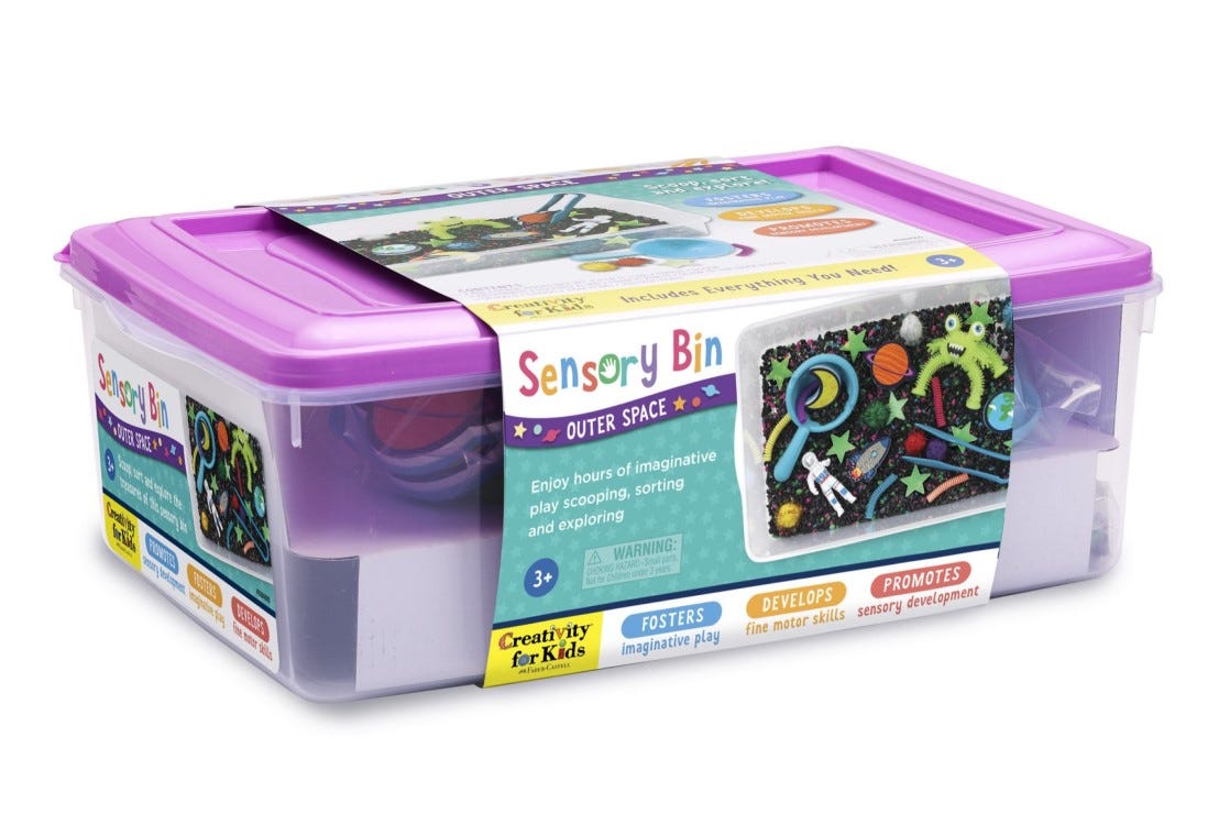 CREATIVITY FOR KIDS SENSORY BIN OUTER SPACE