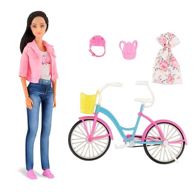 FULLA DOLL WITH BIKE SET PLAYSET