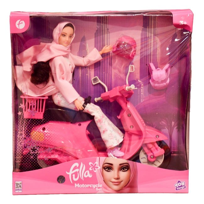 FULLA DOLL MOTORCYCLE SET WITH SMART CASUAL OUTFIT PLAYSET