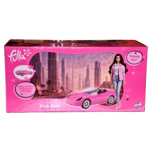 FULLA DOLL PINK RIDE CAR SET