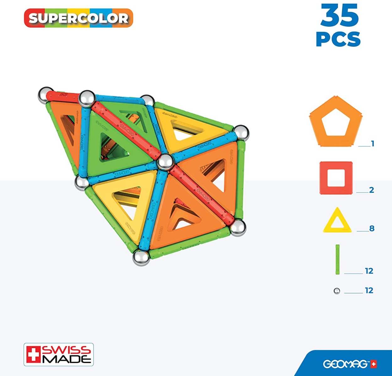 GEOMAG SUPERCOLOR MAGNET PANELS 35 PIECES SET