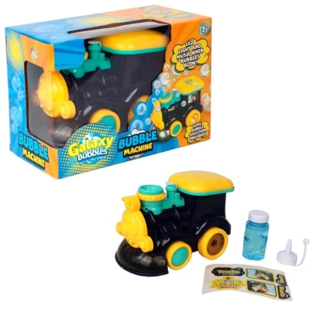 GALAXY BUBBLES BUBBLE STEAM TRAIN ENGINE W/ BUBBLE SOLUTION
