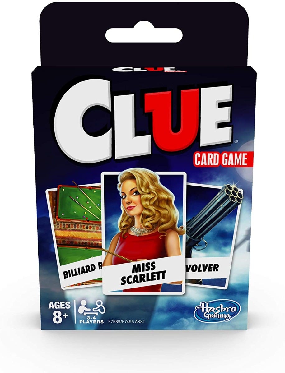 HASBRO CLUE CARD GAME