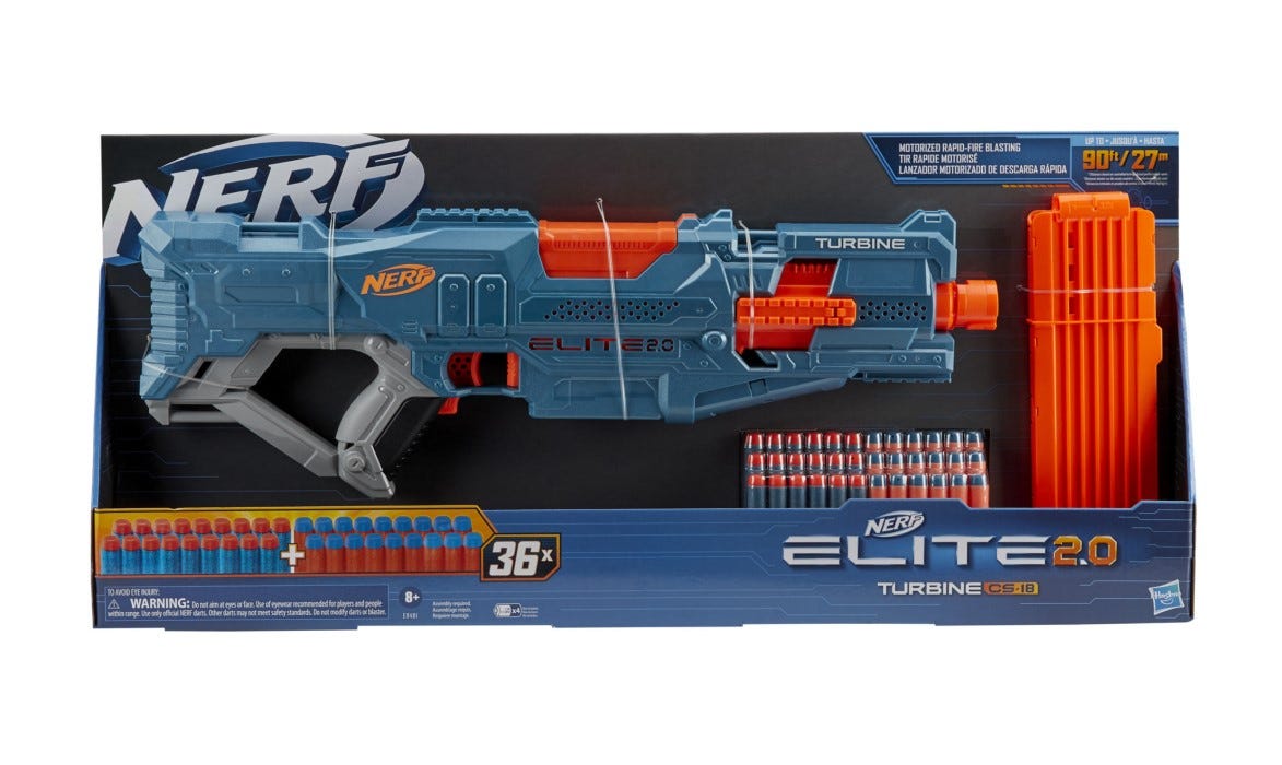 NERF ELITE 2.0 TURBINE MOTORIZED BLASTER CS 18