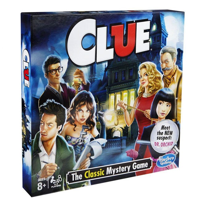 HASBRO CLUE BOARD GAME