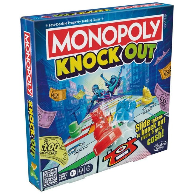 HASBRO MONOPOLY KNOCKOUT FAMILY PARTY GAME