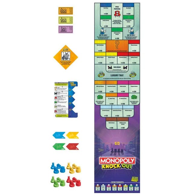 HASBRO MONOPOLY KNOCKOUT FAMILY PARTY GAME