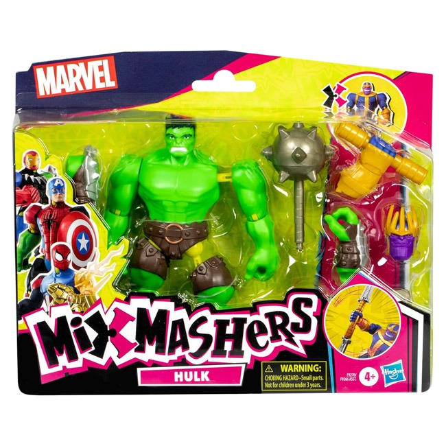 MixMashers Avengers Hulk Deluxe Figure showcasing a detailed, kid-friendly Marvel superhero figure with iconic Hulk design, perfect for imaginative play, collectible display, or gifting to Avengers and Hulk fans.
