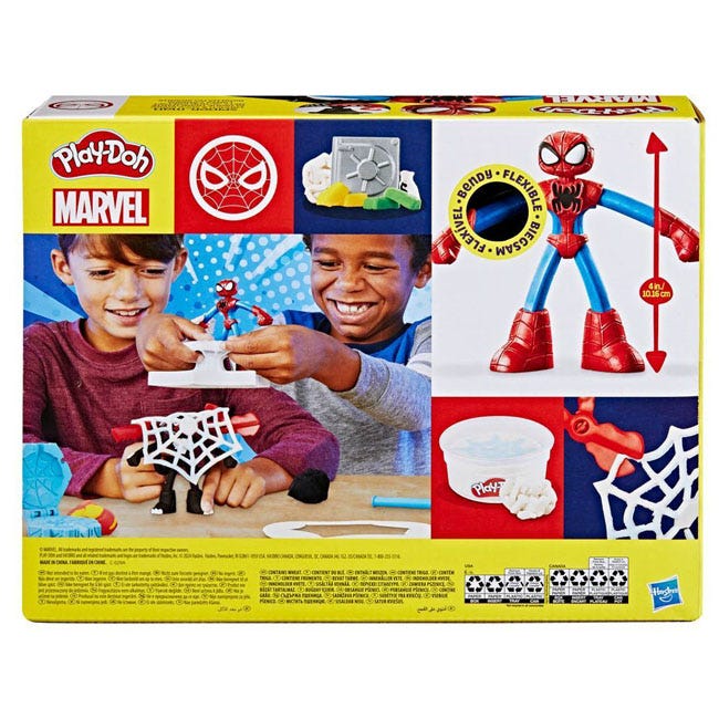 PLAYDOH MARVEL SPIDERMAN LAUNCH AND SLICE BATTLE PLAYSET