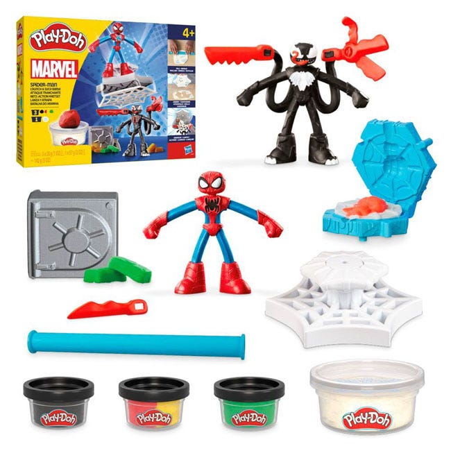 PLAYDOH MARVEL SPIDERMAN LAUNCH AND SLICE BATTLE PLAYSET