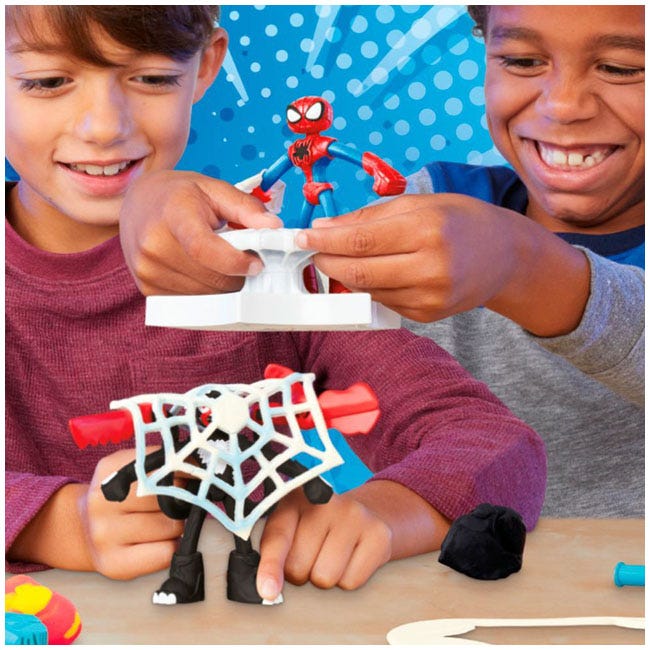 PLAYDOH MARVEL SPIDERMAN LAUNCH AND SLICE BATTLE PLAYSET