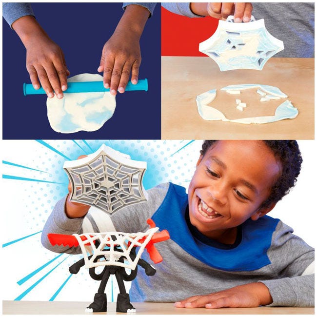 PLAYDOH MARVEL SPIDERMAN LAUNCH AND SLICE BATTLE PLAYSET