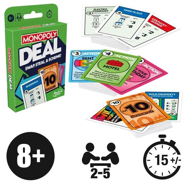 HASBRO MONOPOLY DEAL CARD GAME