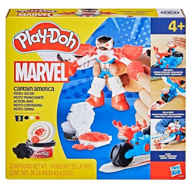 PLAYDOH MARVEL CAPTAIN AMERICA MOTO SLICER PLAYSET