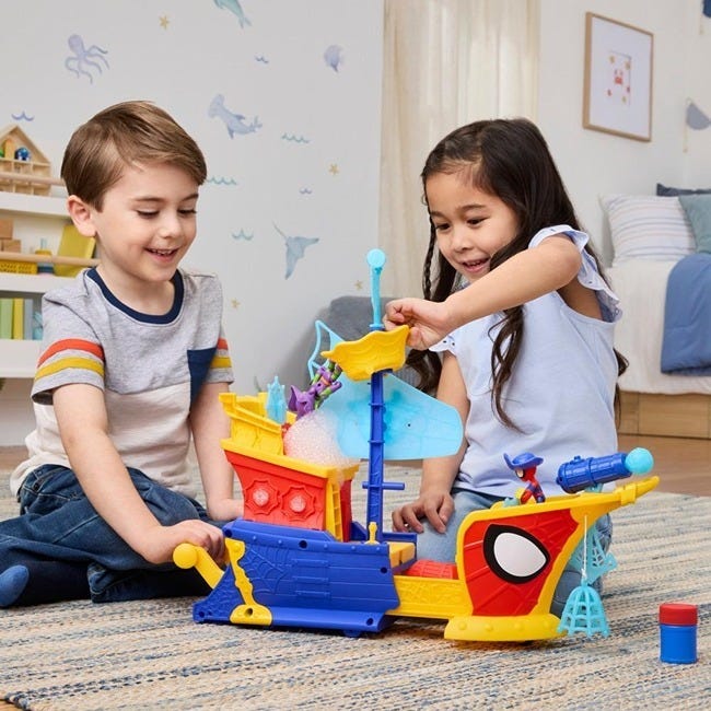 SPIDEY N FRIENDS WATER WEBS AHOY BUBBLE PIRATE SHIP TOY