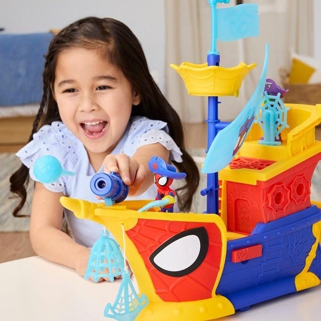 SPIDEY N FRIENDS WATER WEBS AHOY BUBBLE PIRATE SHIP TOY