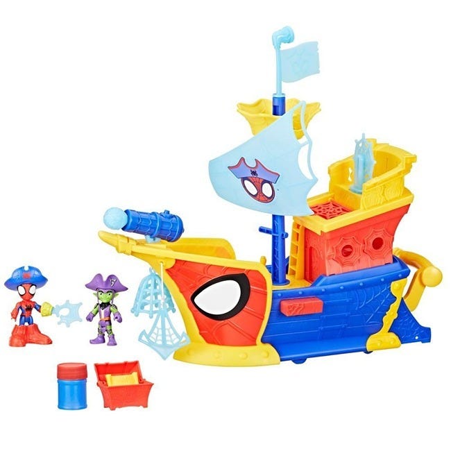 SPIDEY N FRIENDS WATER WEBS AHOY BUBBLE PIRATE SHIP TOY