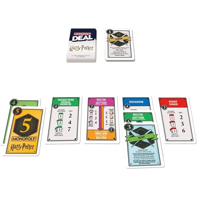 HASBRO MONOPOLY DEAL HARRY POTTER CARD GAME