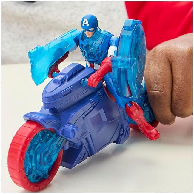 MARVEL AVENGERS 4 IN CAP SHIELD SHOT CYCLE