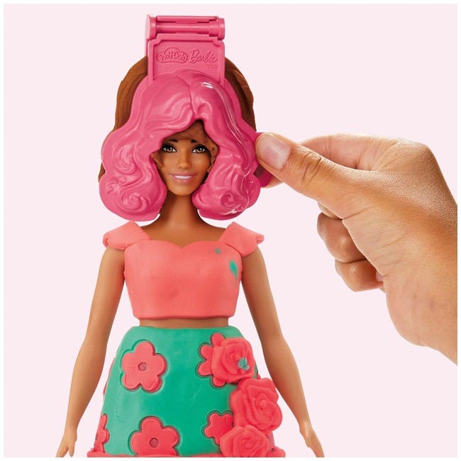 PLAYDOH BARBIE FLORALS AND FRINGE DOLL SET