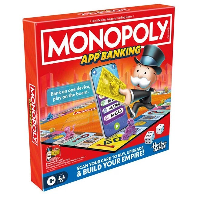 HASBRO MONOPOLY APP BANKING BOARD GAME
