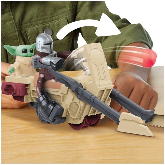 PLAYDOH STARWARS THE MANDALORIAN LAUNCHING SPEEDER PLAYSET