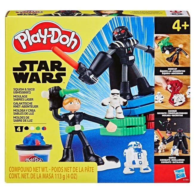 PLAYDOH STAR WARS SQUISH AND SLICE LIGHTSABERS ACTION FIGURE