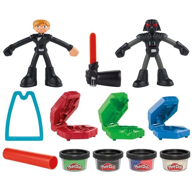 PLAYDOH STAR WARS SQUISH AND SLICE LIGHTSABERS ACTION FIGURE
