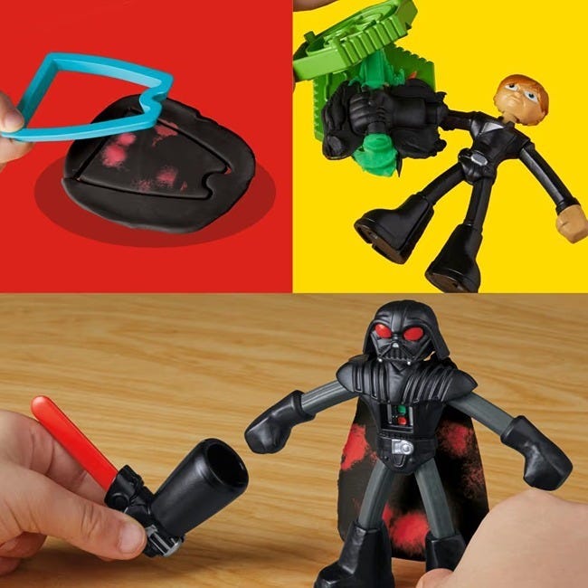 PLAYDOH STAR WARS SQUISH AND SLICE LIGHTSABERS ACTION FIGURE