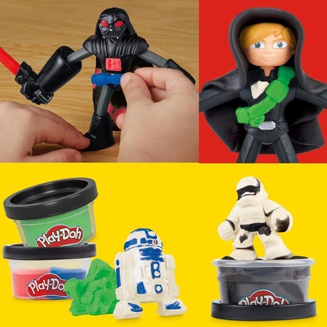 PLAYDOH STAR WARS SQUISH AND SLICE LIGHTSABERS ACTION FIGURE