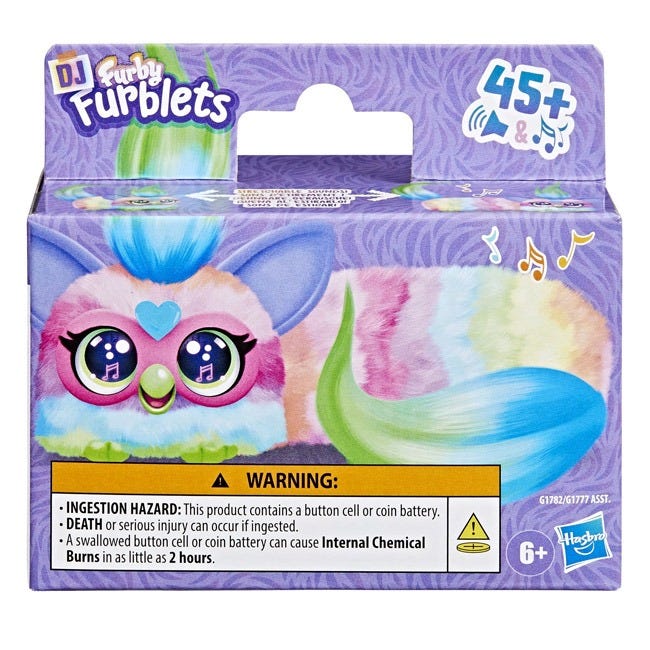 FURBY DJ FURBLETS CAN-DEE-SWIRL MINI ELECTRONIC PLUSH TOY