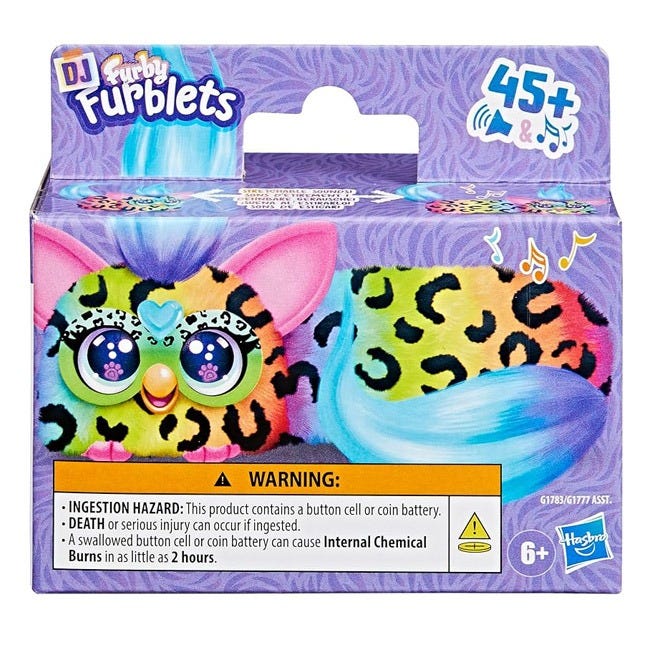 FURBY DJ FURBLETS RAIN-BOW-KAT MINI ELECTRONIC PLUSH TOY