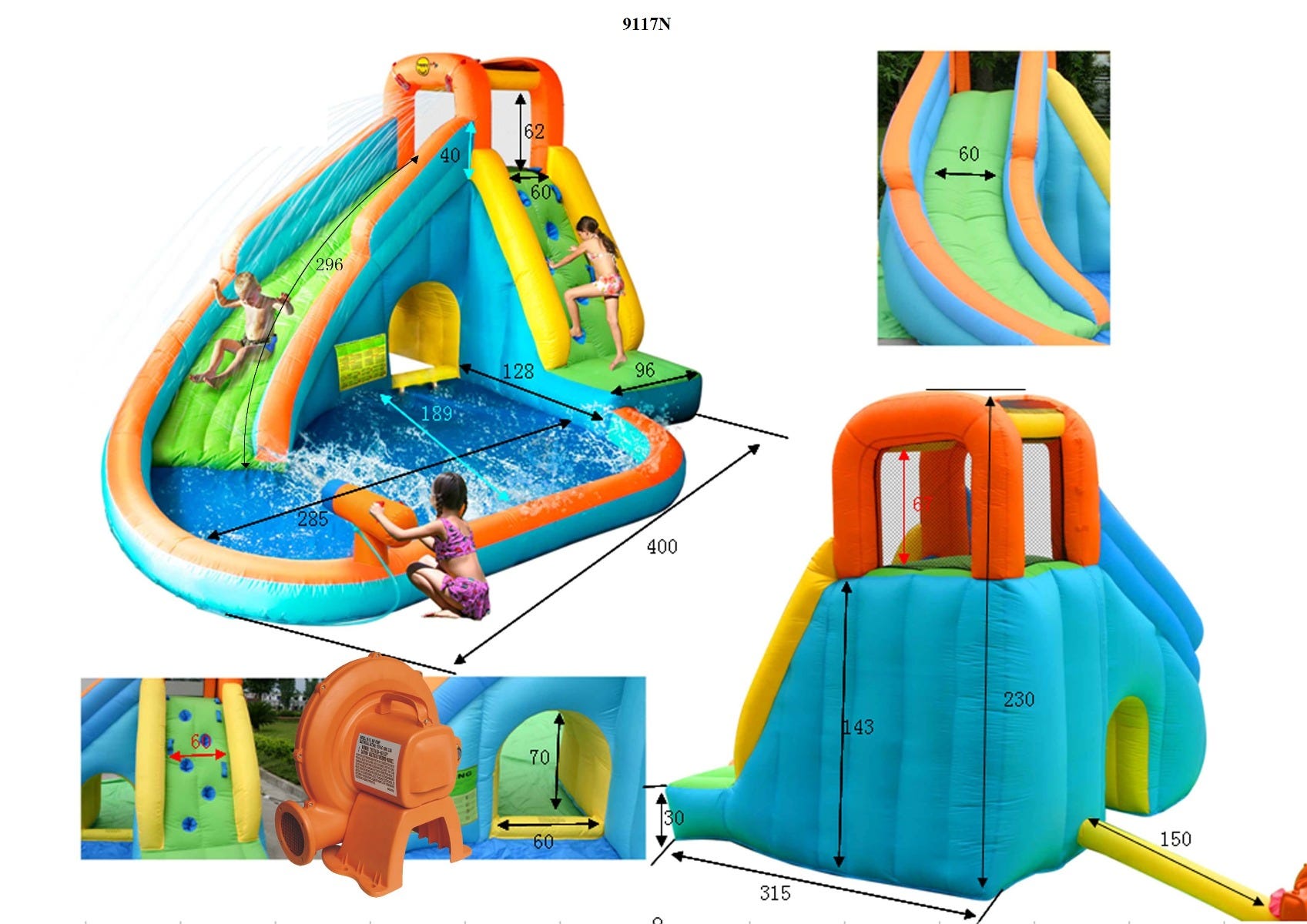 HAPPY HOP SLIDE WITH POOL AND CANNON WATER INFLATABLE