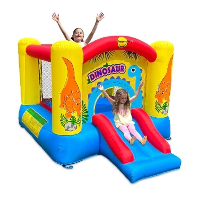 HAPPY HOP DINOSAUR SLIDE AND HOOP BOUNCER