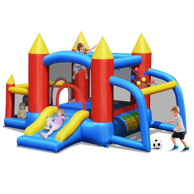 HAPPY HOP INFLATABLE BOUNCE HOUSE WITH SLIDE SOCCER GOAL