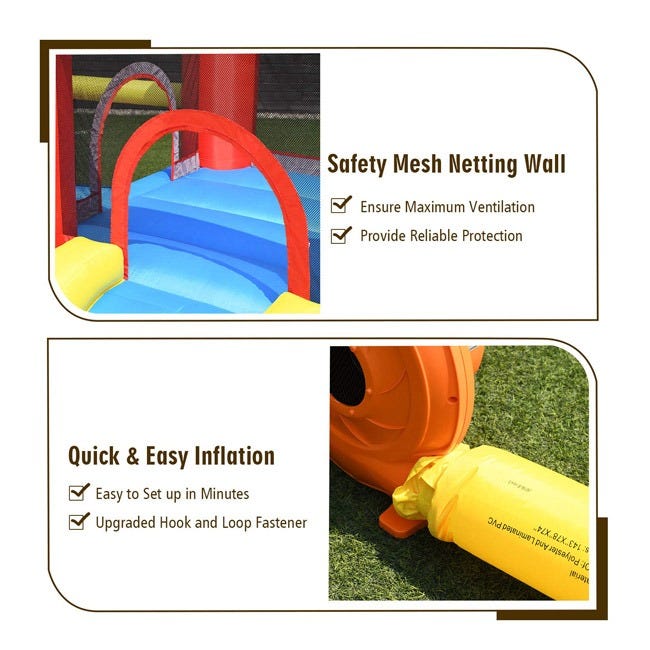 HAPPY HOP INFLATABLE BOUNCE HOUSE WITH SLIDE SOCCER GOAL