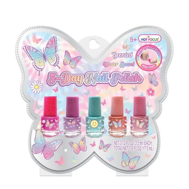 HOT FOCUS TIE DYE BUTTERFLY FIVE DAY NAIL POLISH SET