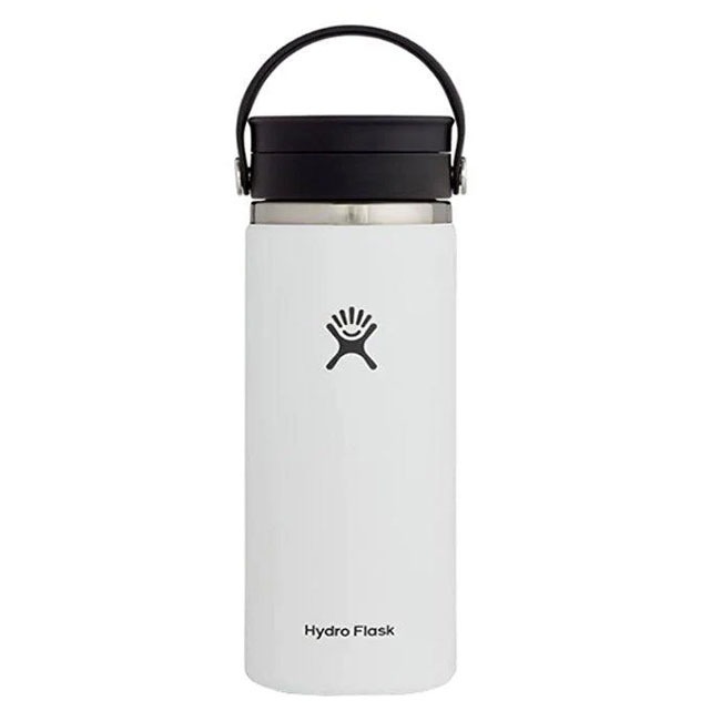 HYDROFLASK VACUUM COFFEE FLASK 470ML WHITE