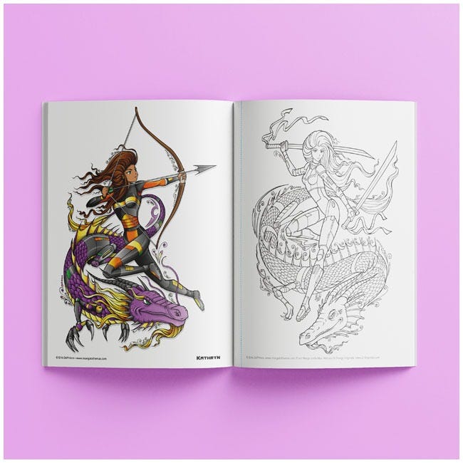 HINKLER MANGA TO THE MAX DRAWING AND COLOURING BOOK WARRIORS