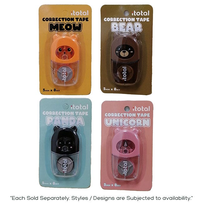 I-TOTAL ASSORTED CORRECTION TAPE - DISPLAY 24 PCS