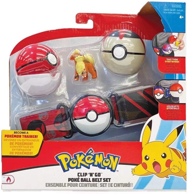 POKEMON CLIP N GO POKE BALL BELT ASST.