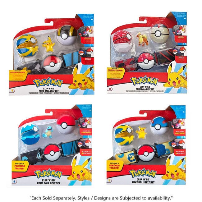 POKEMON CLIP N GO POKE BALL BELT ASST.