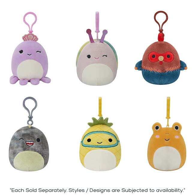 SQUISHMALLOWS 3.5 INCH LITTLE PLUSH CLIP ONS ASSORTED