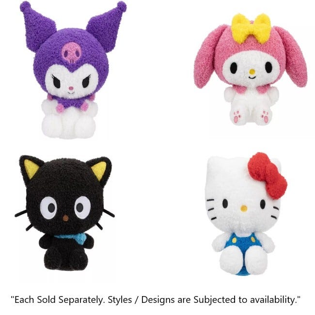 HELLO KITTY AND FRIENDS 8-INCH PREMIER PLUSH ASSORTED