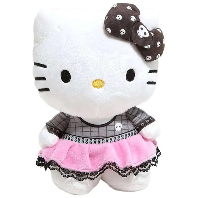  Hello Kitty and Friends 8-Inch Pink Plush – Punks Edition featuring a punk-inspired outfit with vibrant pink accents, perfect for Sanrio fans who love stylish, edgy plush collectibles.

