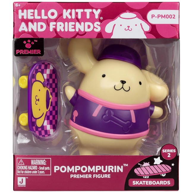 HK AND FRIENDS  4IN POMPOMPURIN PREMIER FIG. WITH SKATEBOARD