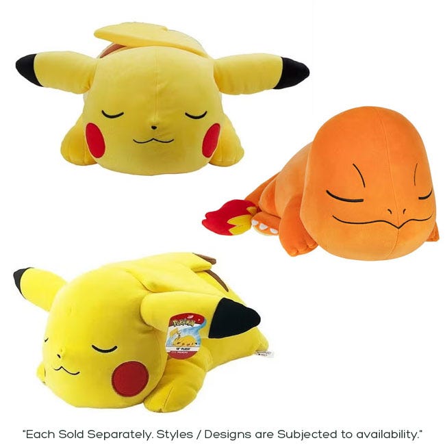 POKEMON SLEEPING PLUSH 18INCH ASSORTED