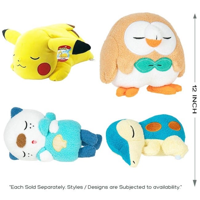 POKEMON SLEEPING PLUSH 12-INCH ASSORTED