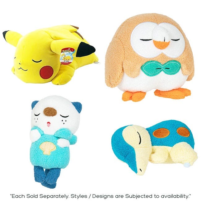 POKEMON SLEEPING PLUSH 12-INCH ASSORTED