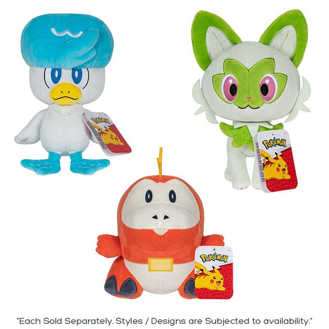 POKEMON 8-INCH PLUSH GENERATION IX-ASSORTED